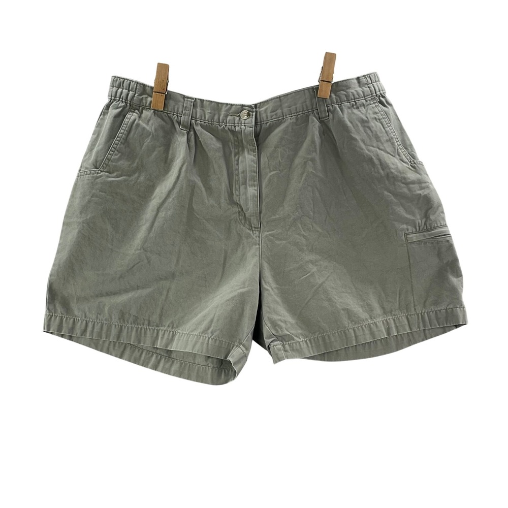 Woolrich Fieldstone Shorts Women's XXL Green Cotton Canvas Utility Hiking Cargo